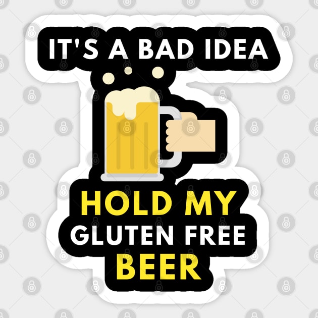 Hold my gluten free beer Sticker by Gluten Free Traveller